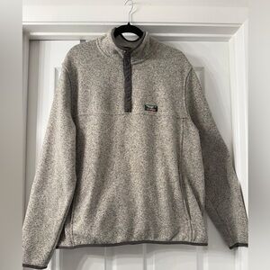 L.L.Bean Men's Sweater Fleece Pullover Snap T‎ Gray Knit XL Item 298050